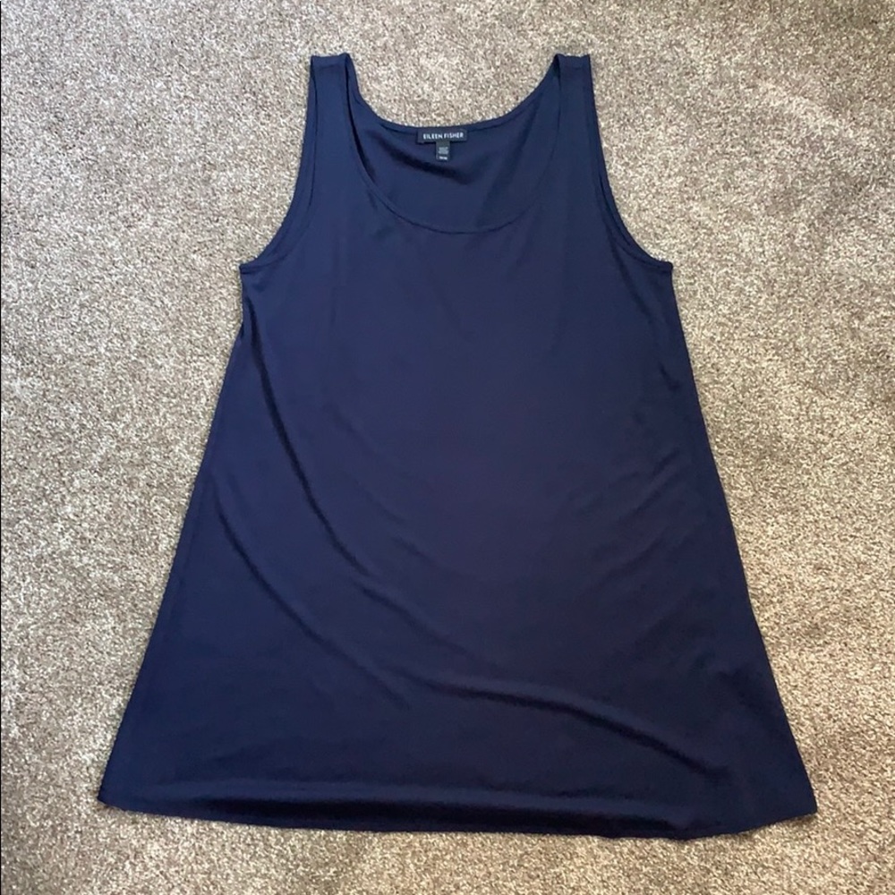 Eileen Fisher Navy blue silk tank top M